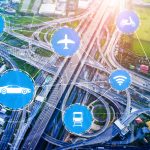 Smart transport technology concept for future car traffic on road
